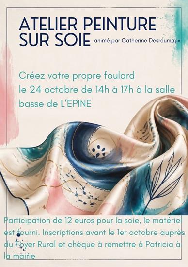 Atelier peinture sur soie affiche