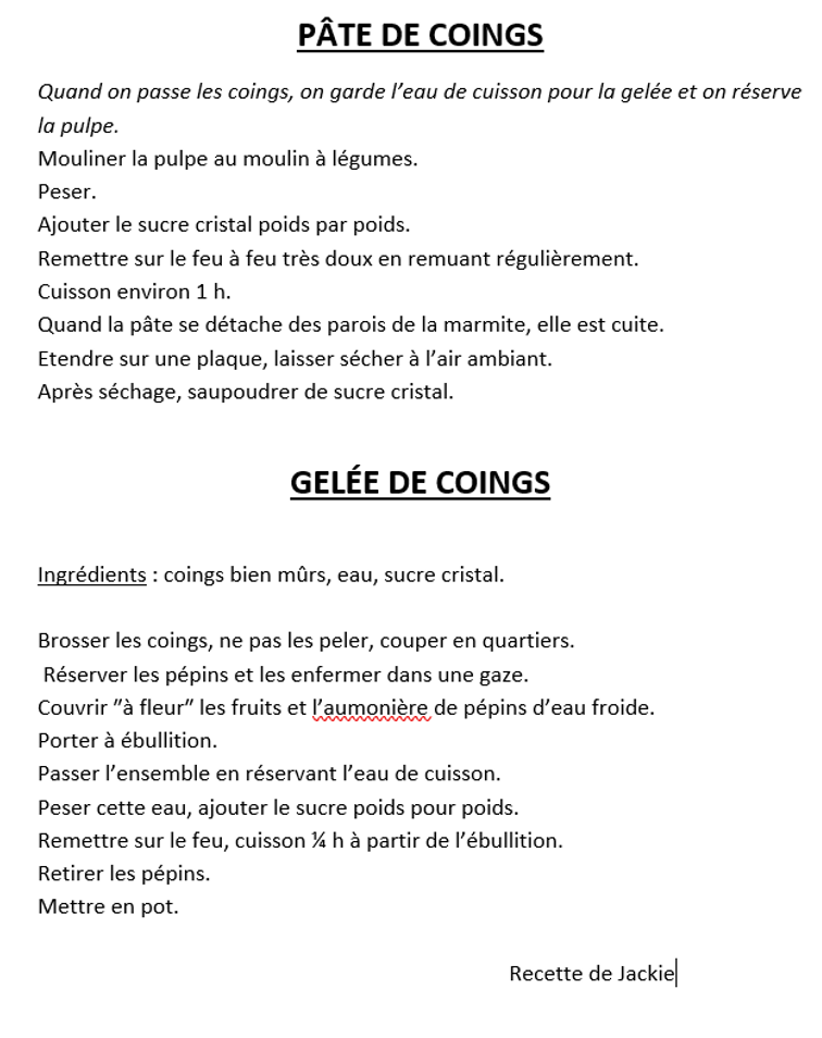 Recette pate coings